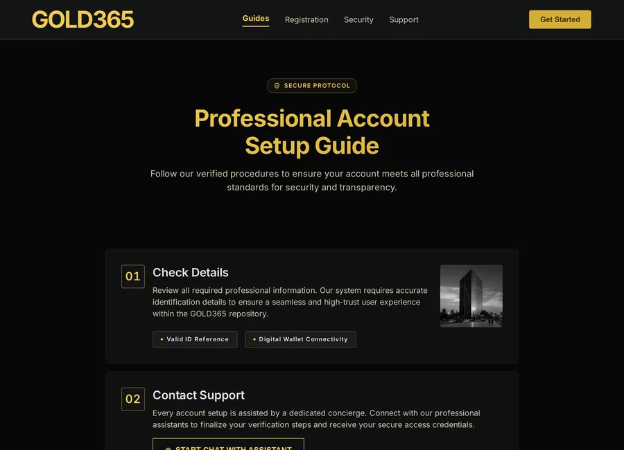 Gold365 registration guide illustration with account setup steps on mobile